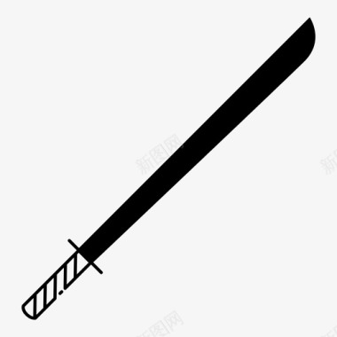 武士刀日本忍者图标图标
