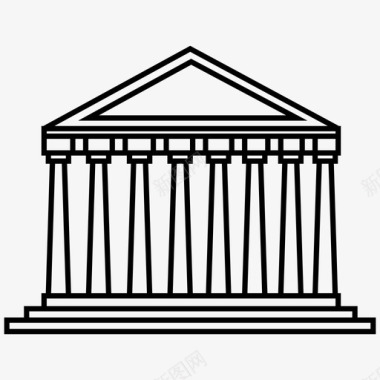 希腊帕台农神庙建筑希腊图标图标