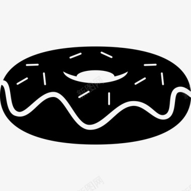 甜甜圈面包房圆形图标图标
