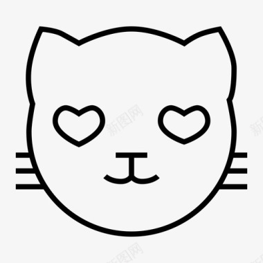 可爱猫脸图片在爱猫迷恋图标图标