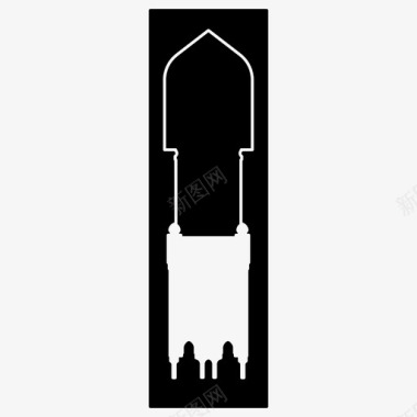 中式窗户图案伊斯兰图案拱门建筑图标图标