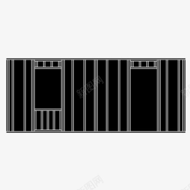 墙洞框架建筑木工图标图标