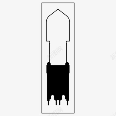 窗户阴影伊斯兰图案清真寺斋月图标图标
