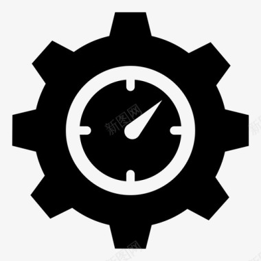 时间设置时钟齿轮图标图标
