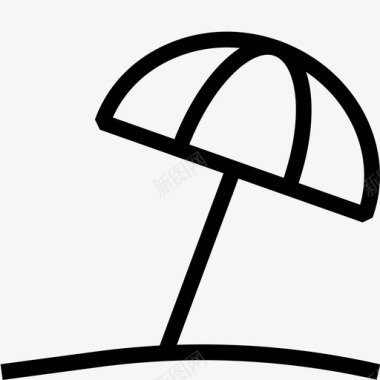 沙滩伞放松遮阳图标图标