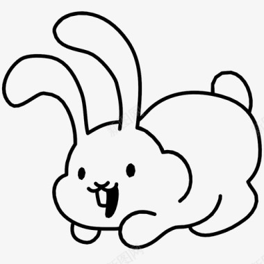 复活节兔子微笑可爱快乐图标图标