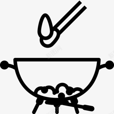 烧烤烤架点火火火焰图标图标