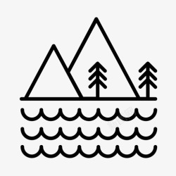 金字山山露营自然图标高清图片