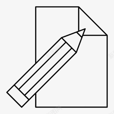 铅笔和纸教育文具图标图标