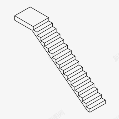 台阶上psd素材楼梯上升施工图标图标