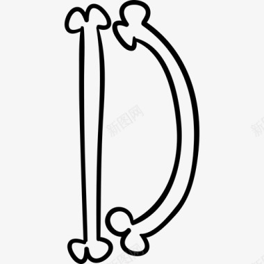 字母D骨概述万圣节排版标志abc骨斯托克图标图标