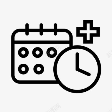 时间流逝医院预约预约日期和时间图标图标