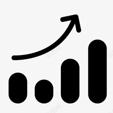 卡通展示图表图表数据报告增长图图标图标