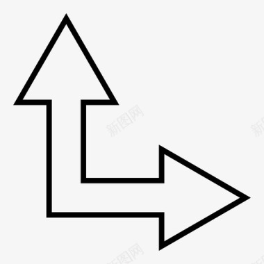 分叉箭头选择箭头右上分叉连接图标图标