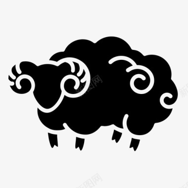 绵羊白羊座数羊图标图标