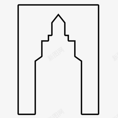 拱门门头设计伊斯兰拱门阿拉伯式建筑装饰图标图标