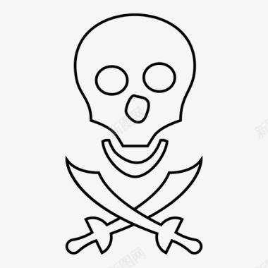 骷髅海盗剑图标图标