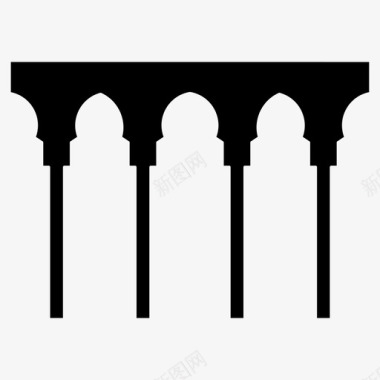 外卖图案伊斯兰图案拱门建筑图标图标