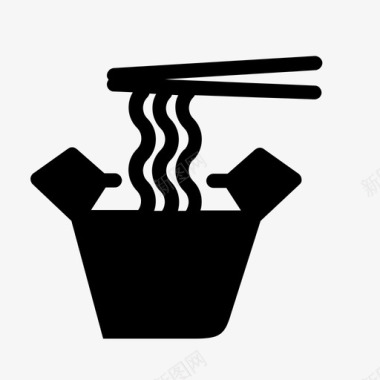杯面筷子食品图标图标