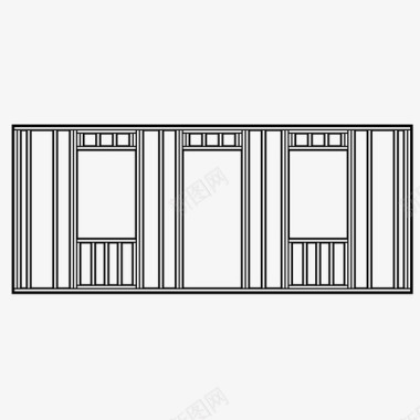 茶叶背景墙框架建筑木工图标图标