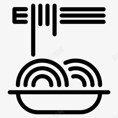 面条中餐筷子图标图标