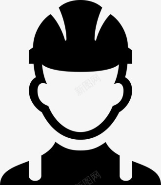 建筑工人安全帽头图标图标