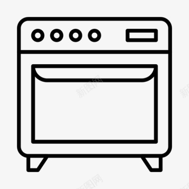 简单烤箱烹饪厨房图标图标