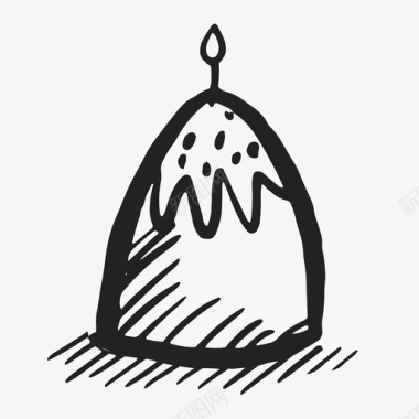 庆典复活节蛋糕蜡烛庆典图标图标
