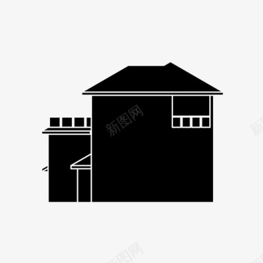 彩会建筑房屋建筑家庭图标图标
