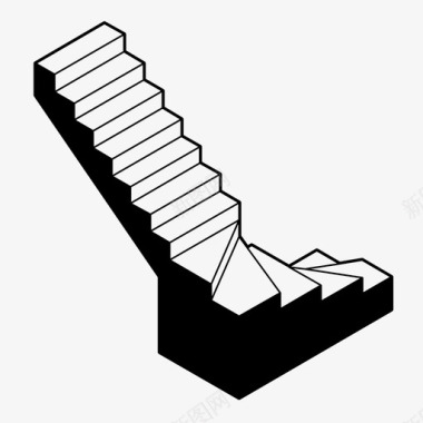 楼梯的标志楼梯上升施工图标图标