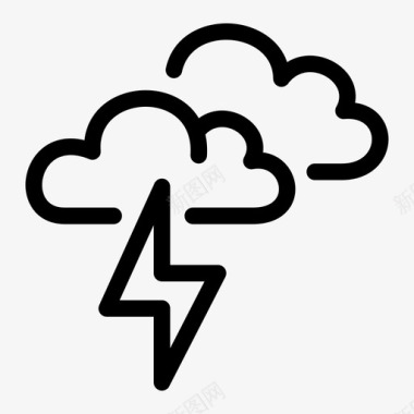 雷雨预报气象图标图标