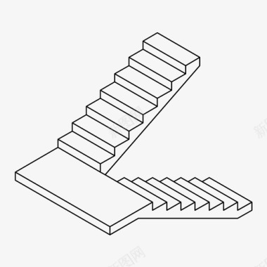 梯形楼梯楼梯间上升楼梯图标图标