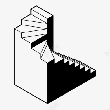 楼梯分类楼梯上升施工图标图标