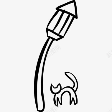 猫和灯万圣节万圣节手绘图标图标