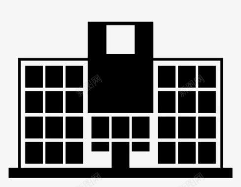 学校卡片学校公寓建筑图标图标