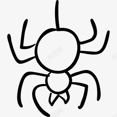 蜘蛛轮廓动物万圣节手绘图标图标