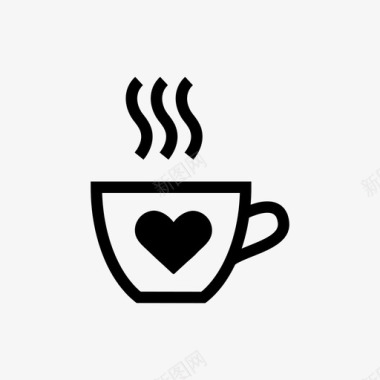 三色马克杯咖啡杯饮料热的图标图标