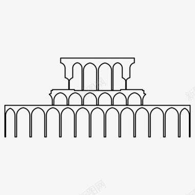宫殿拱门建筑图标图标