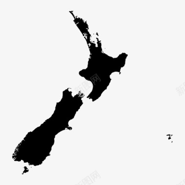 新西兰地图海洋太平洋图标图标