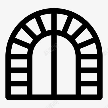 拱门砖石纯线条图标图标