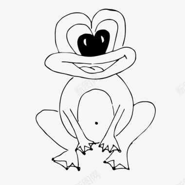 素描动物青蛙动物手绘图标图标