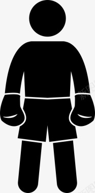 男子中量级拳击手拳击图标图标
