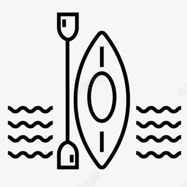 皮划艇小船划船图标图标
