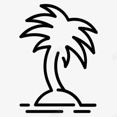 度假海岛棕榈树图标图标