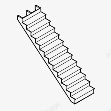立体楼梯楼梯上升施工图标图标