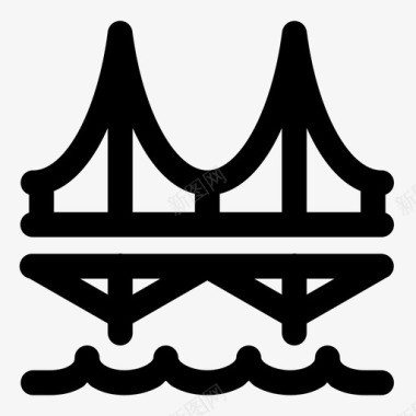 桥建筑河流图标图标