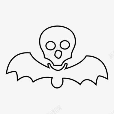 头骨蝙蝠骷髅图标图标
