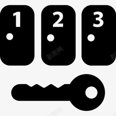 三个储物柜带钥匙工具和用具图标图标