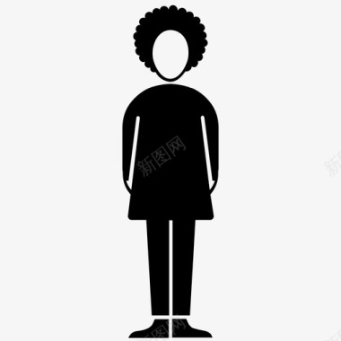 女人黑人人类图标图标