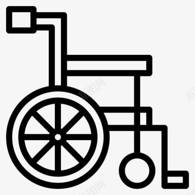 医院护士与患者轮椅残疾人医院图标图标